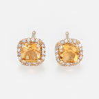 Orecchini "Popi Coussin Citrine" Diamante 0,07/32 + Citrino 0,6/2