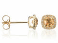 Orecchini "Popi Coussin Citrine" Diamante 0,07/32 + Citrino 0,6/2