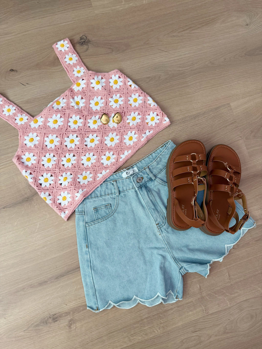 Pink Daisy Crochet Top