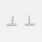 Boucles D'Oreilles "Precious Barrette" Diamants 0,03/12 - Or Blanc