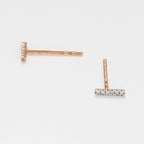Boucles D'Oreilles "Precious Barrette" Diamants 0,03/12 - Or Rose 375/1000