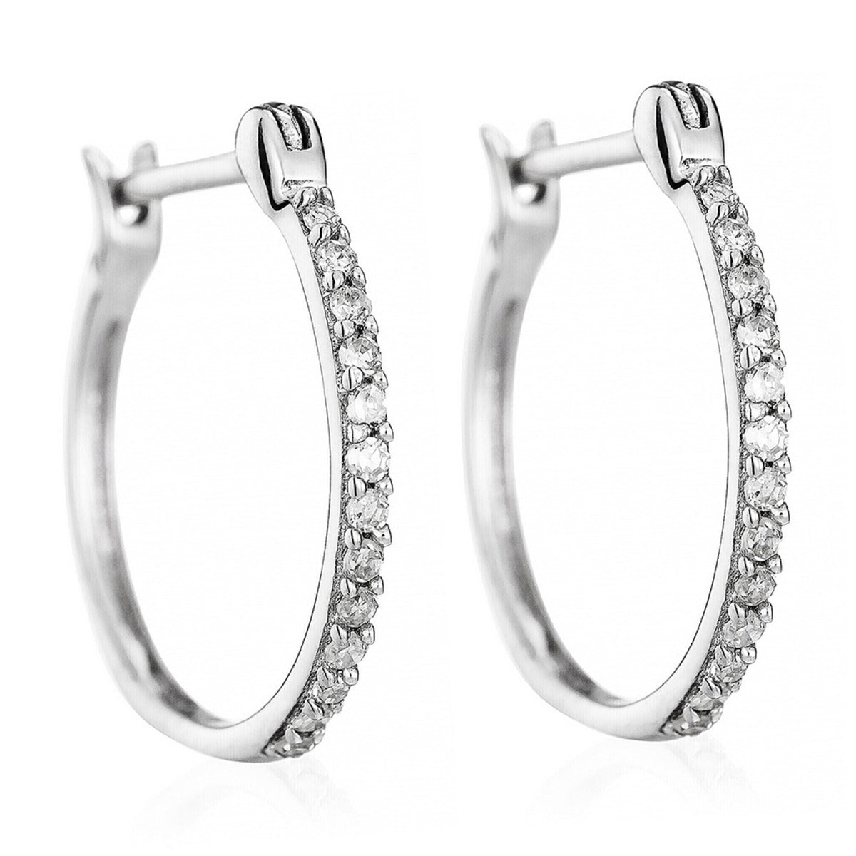 Boucles D'Oreilles "Créoles Sublimes" Diamants 0,10Ct/26