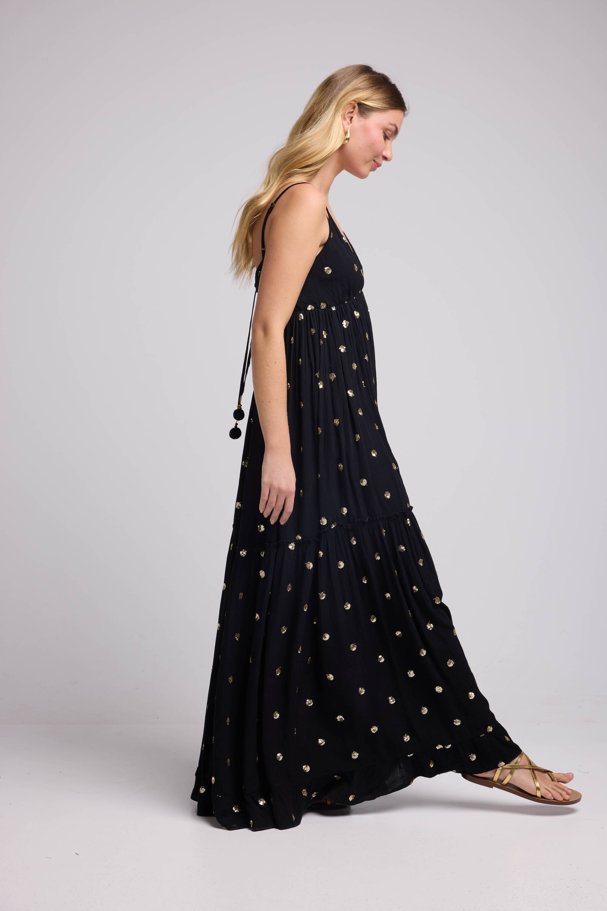 Robe Longue Bretelles - Noir