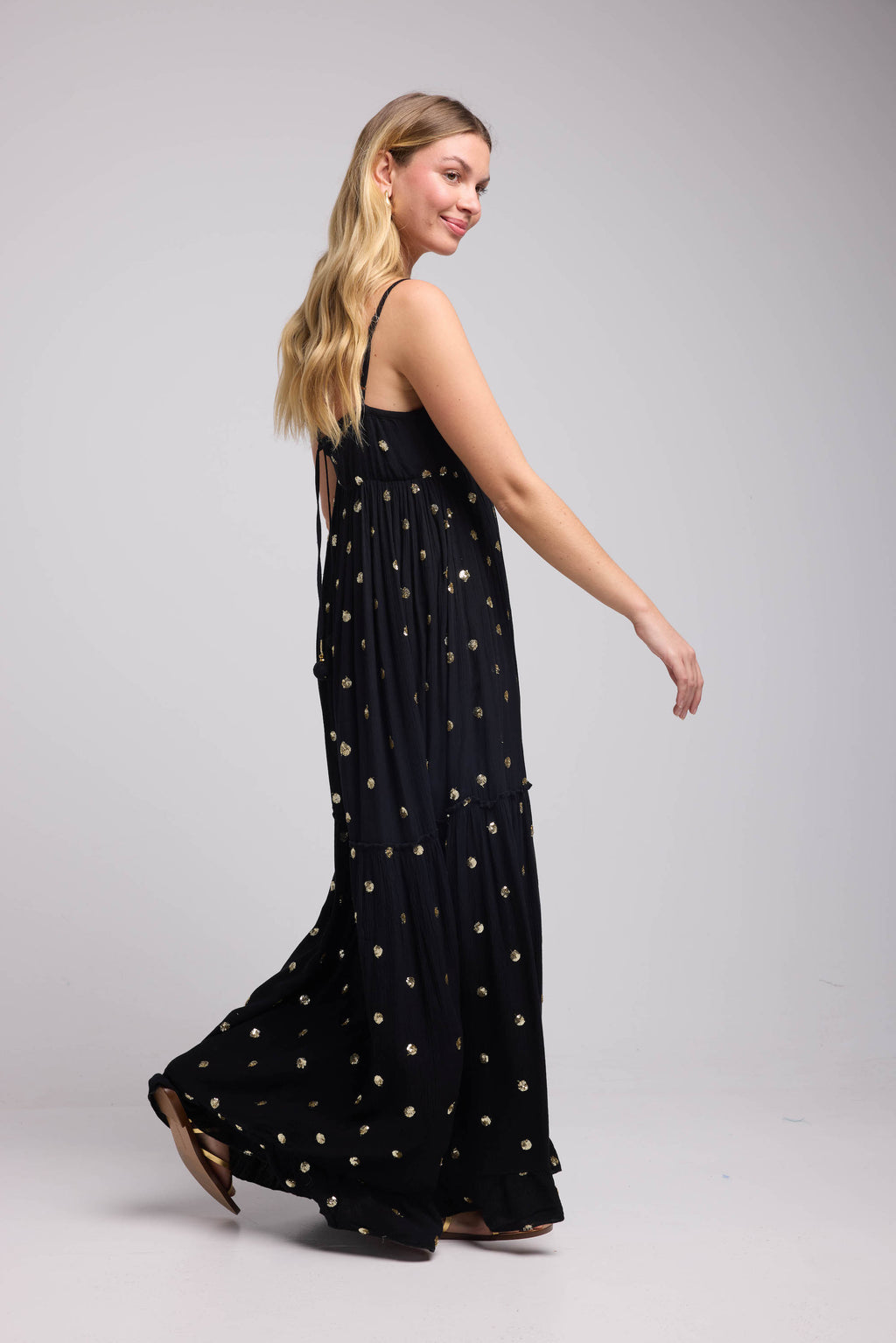 Robe Longue Bretelles - Noir