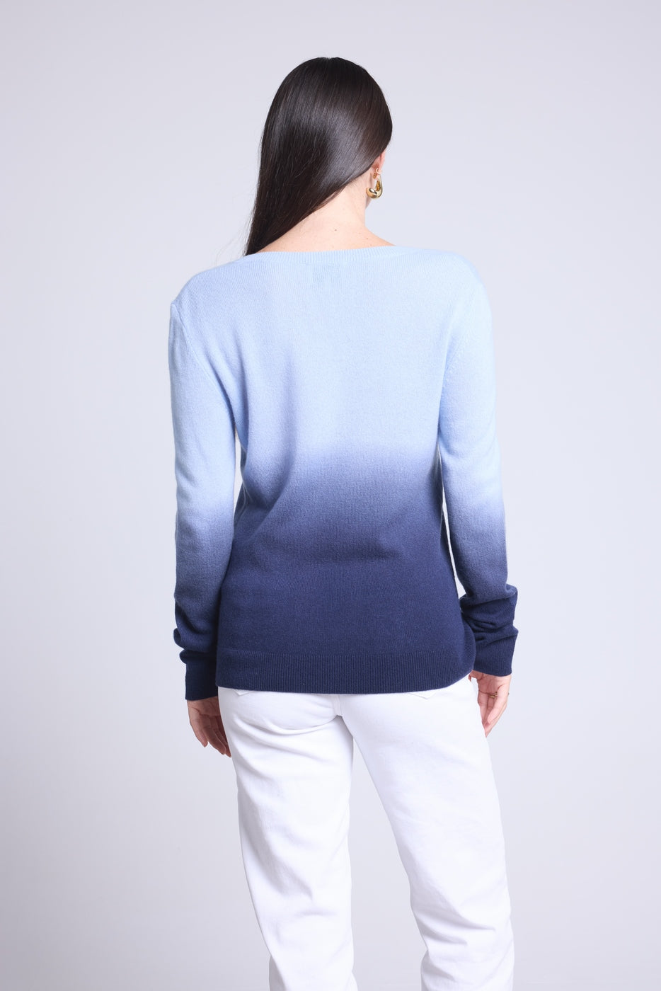 Jersey con cuello de pico Dip Dye Ebene - Azul - Mujer