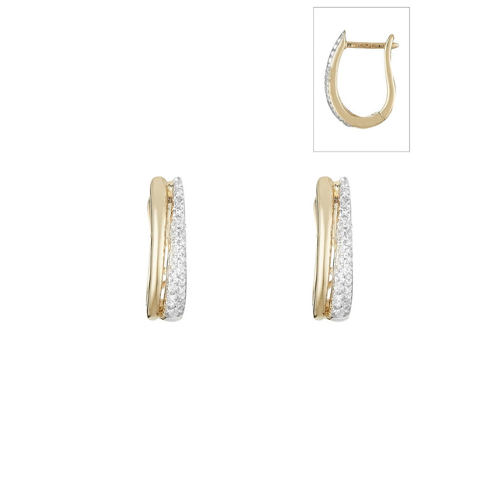 Pendientes "Maya Criollo" Diamantes 0.15/58 - Oro Amarillo 375/1000