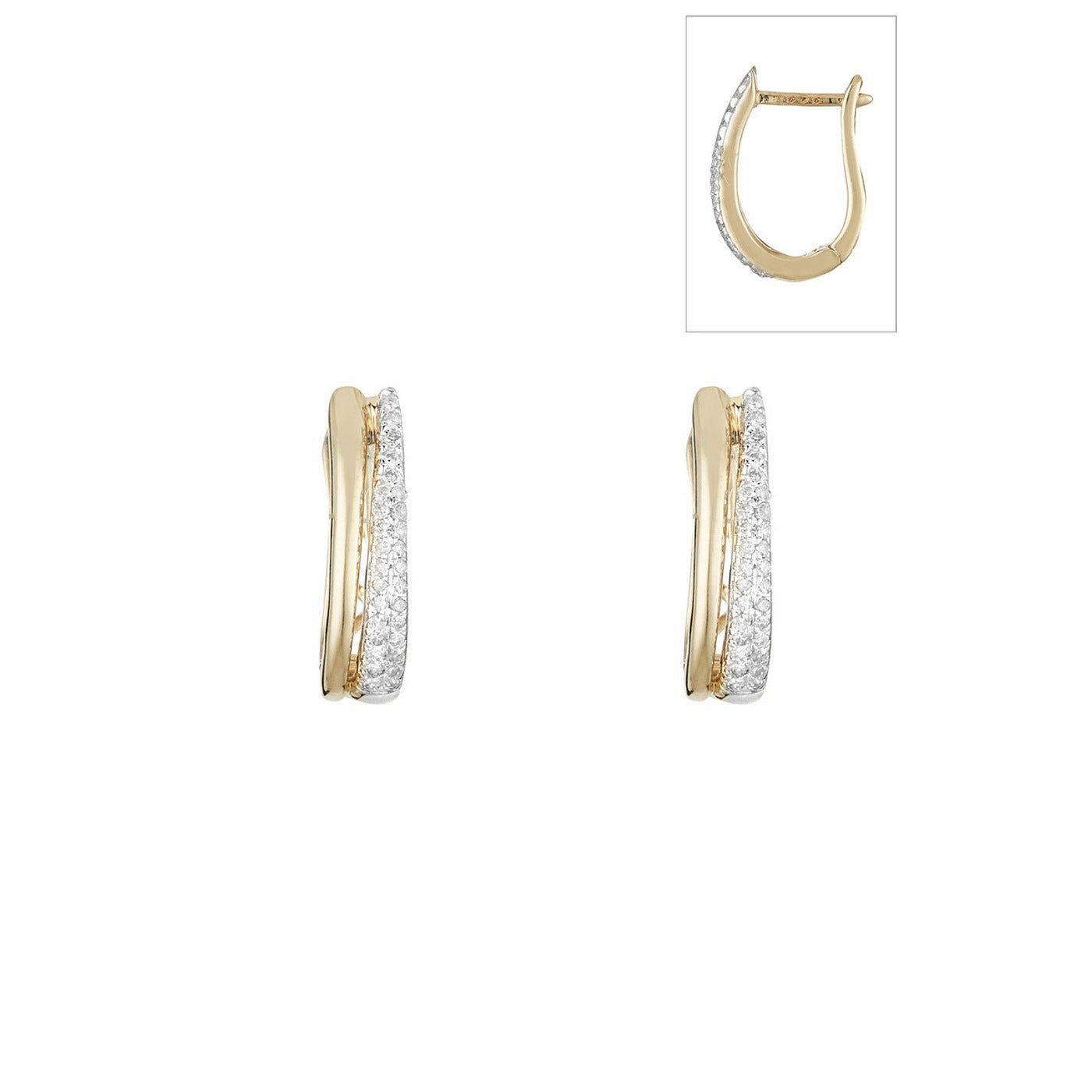 Pendientes "Maya Criollo" Diamantes 0.15/58 - Oro Amarillo 375/1000