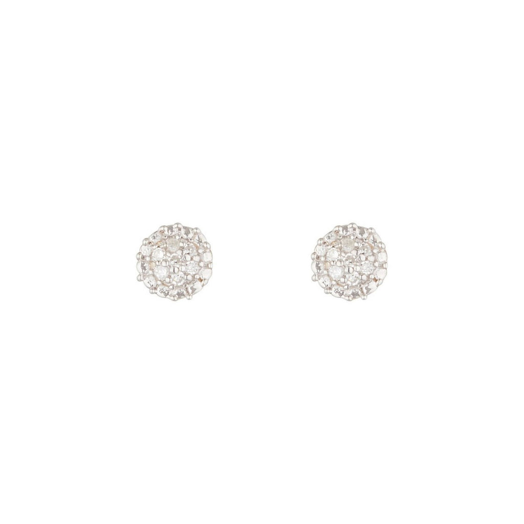 Pendientes "Round Stud" Diamantes 0.02/14 - Oro Amarillo 375/1000