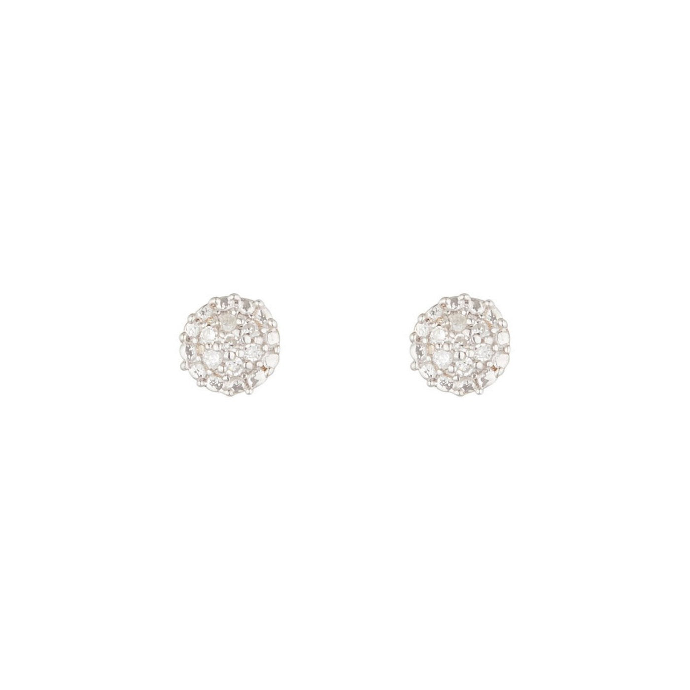 Pendientes "Round Stud" Diamantes 0.02/14 - Oro Amarillo 375/1000