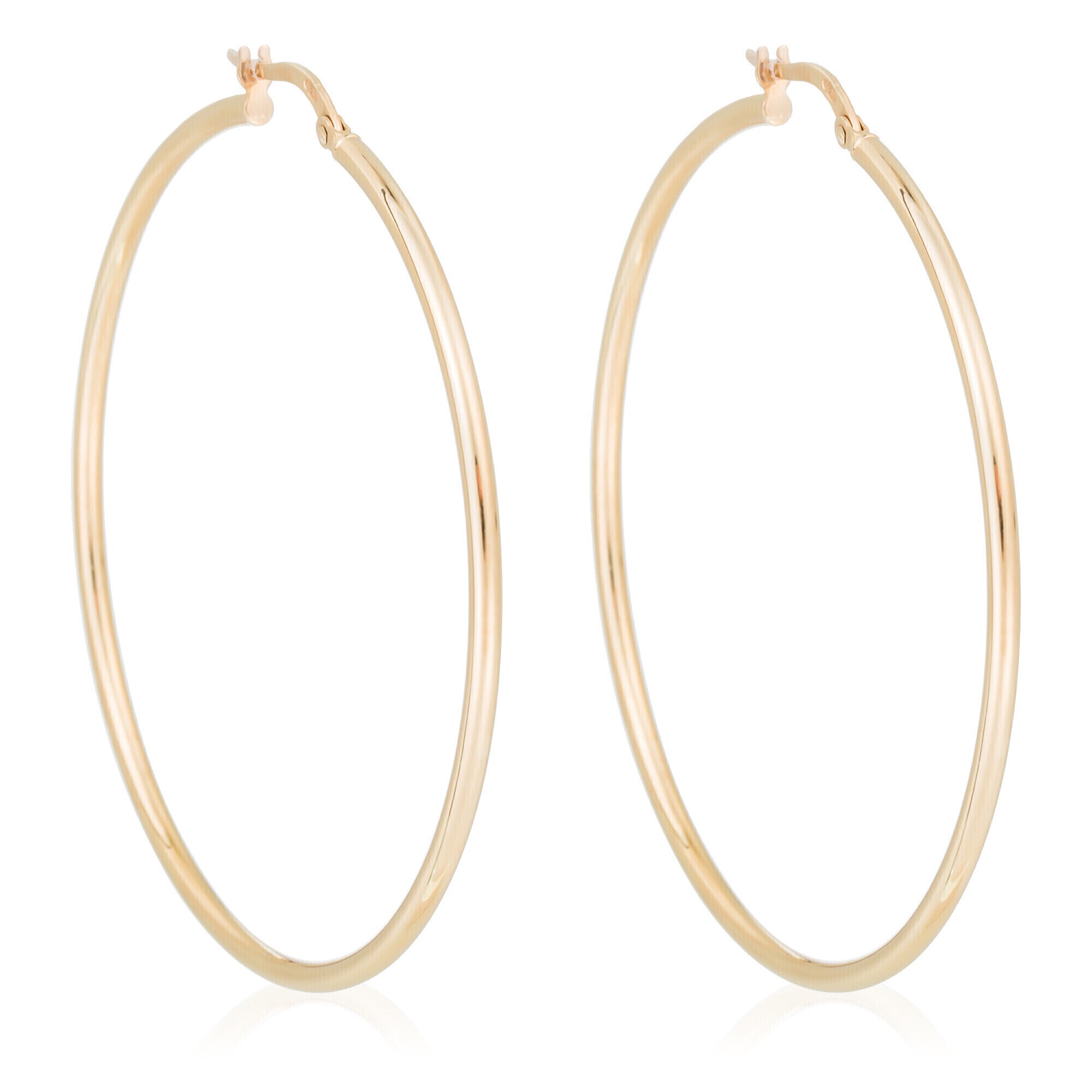 Boucle D'Oreilles "Créoles Santa" 50 Mm - Or Jaune 375/1000