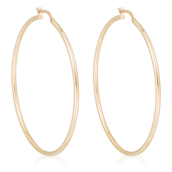 Boucle D'Oreilles "Créoles Santa" 50 Mm - Or Jaune 375/1000