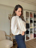 Maïwenn Embroidered Ecru Blouse