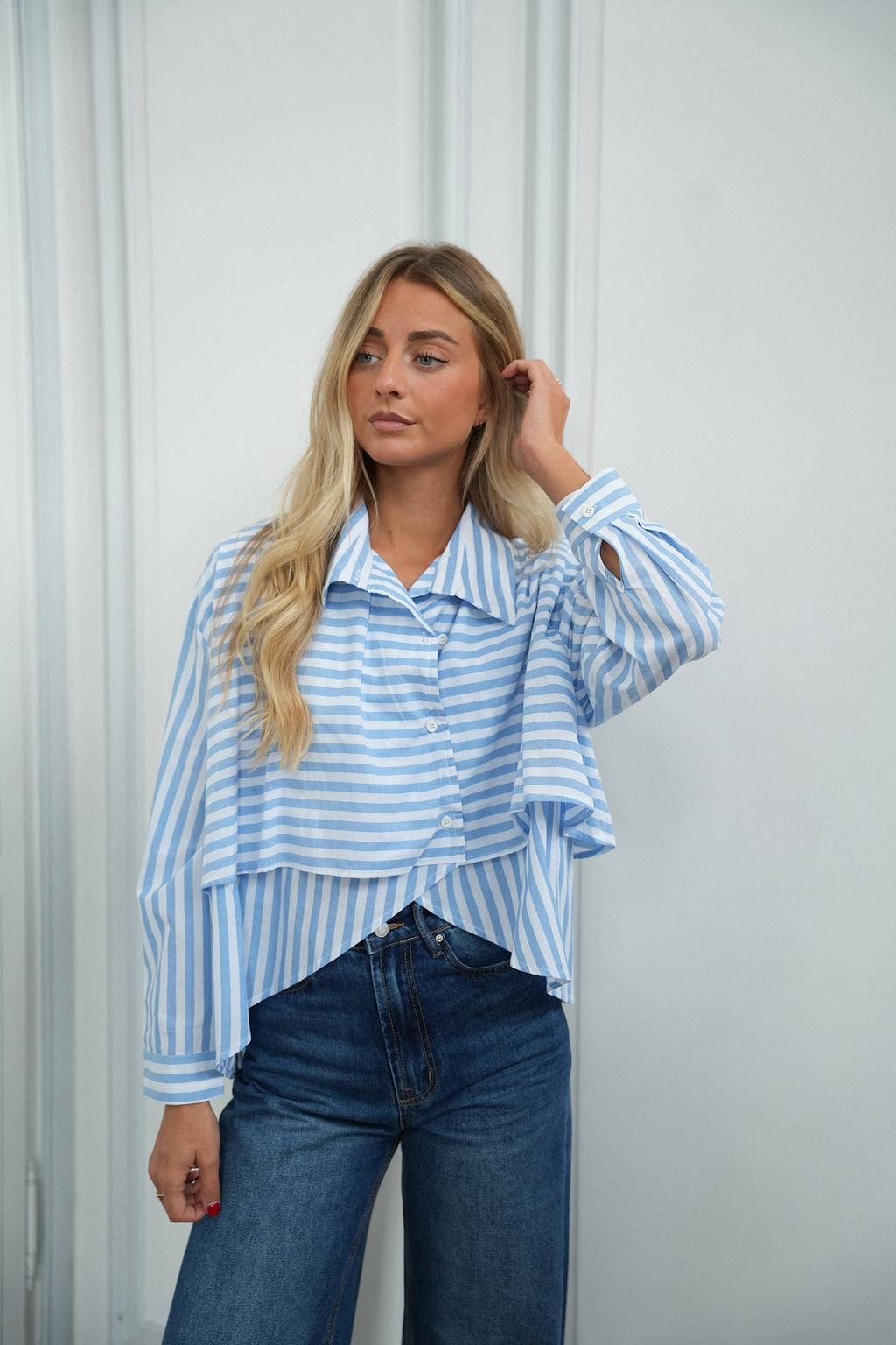 Asymmetrische Blouse Kalli - Blauw