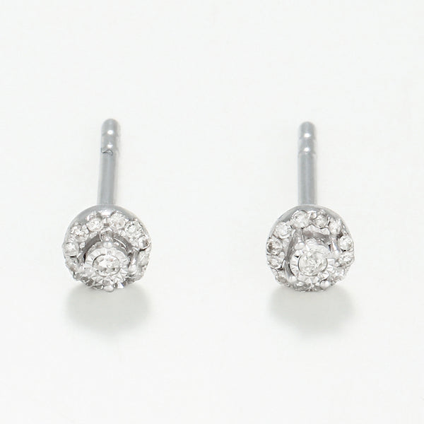Boucles D'Oreilles "Rosabella" D0,06/26 - Or Blanc 375/1000