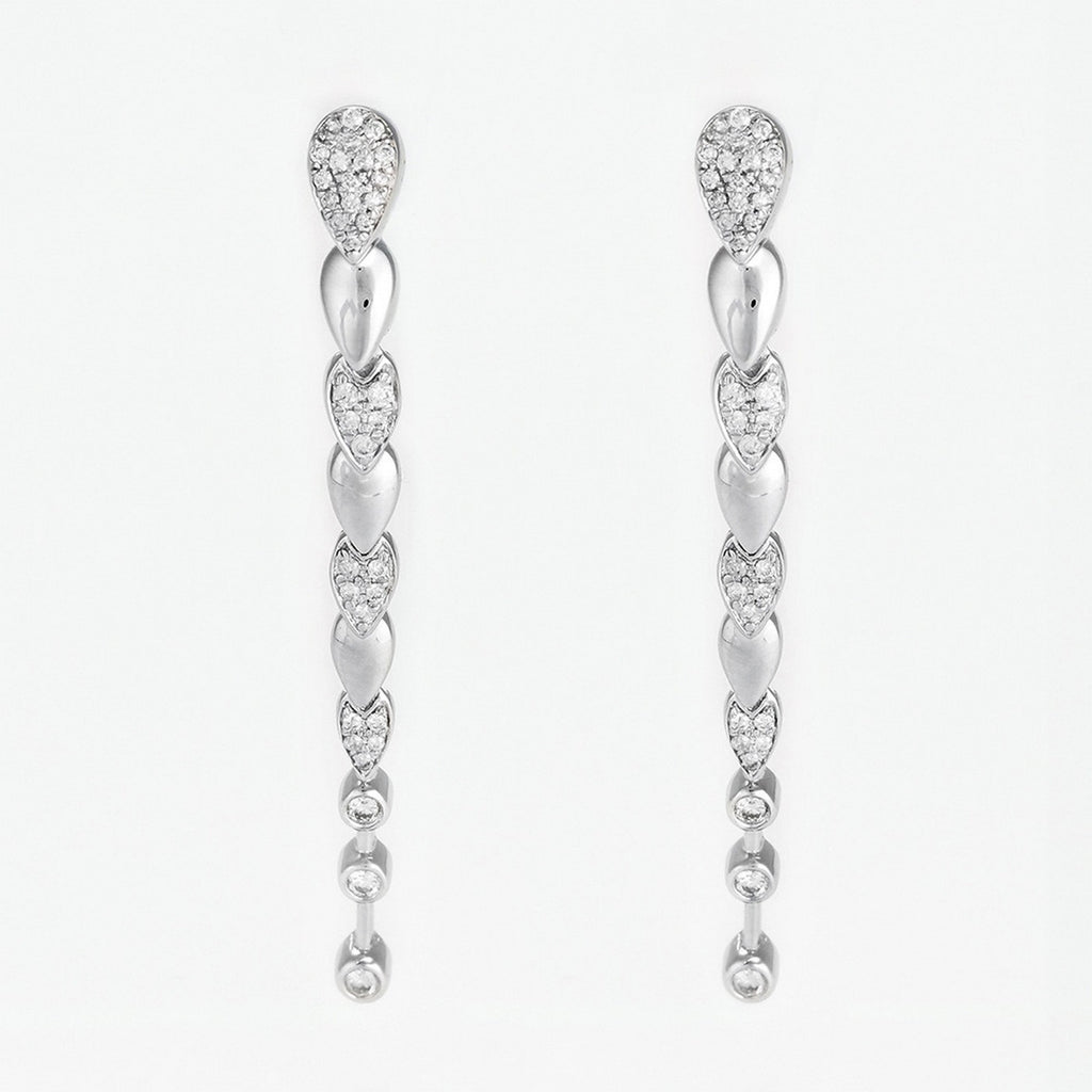 Boucles D'Oreilles "Cascade" D0,25/70 - Or Blanc 375/1000