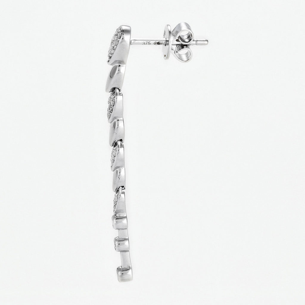 Boucles D'Oreilles "Cascade" D0,25/70 - Or Blanc 375/1000