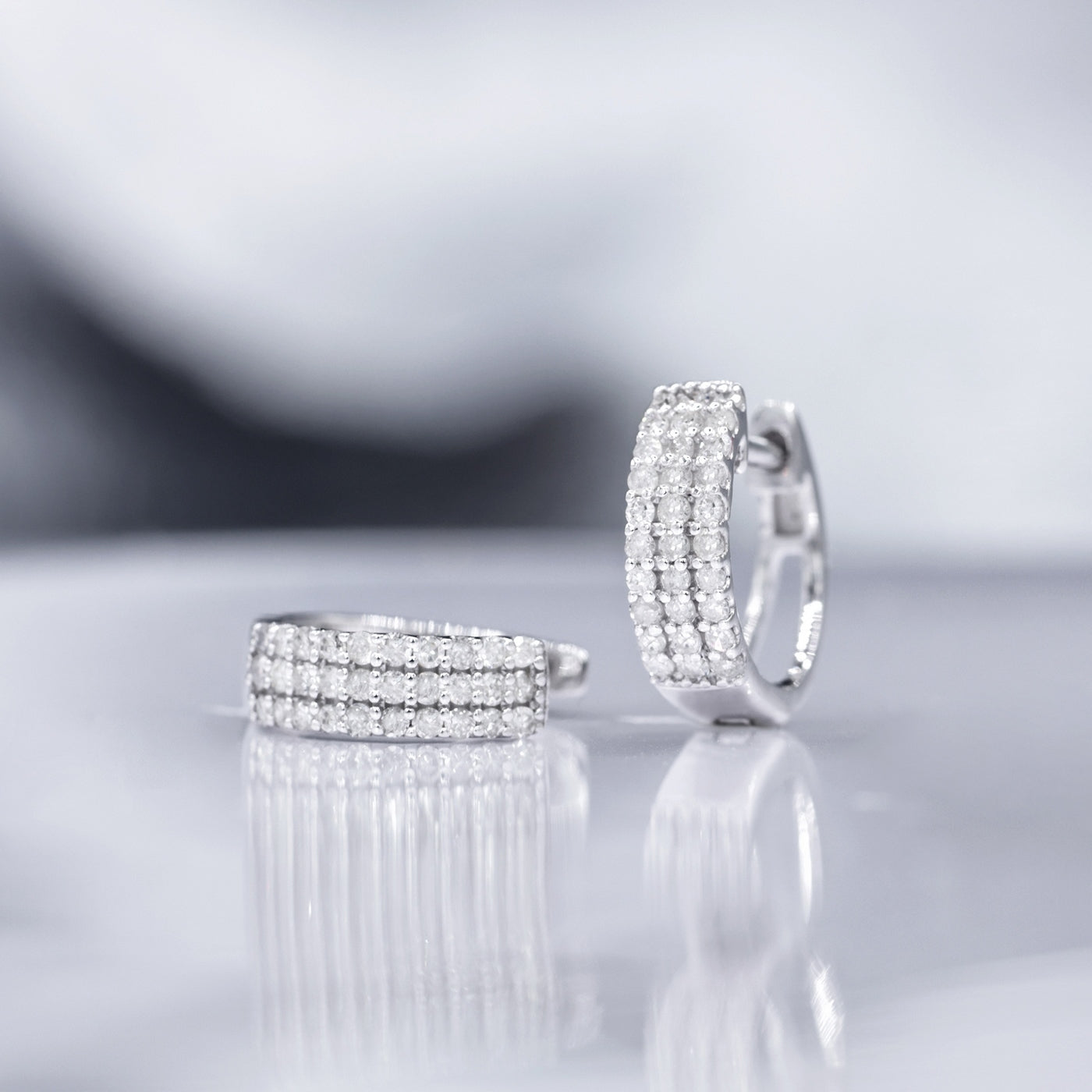 Pendientes "Clélia" Diamantes 0.27/60 - Oro blanco 375/1000