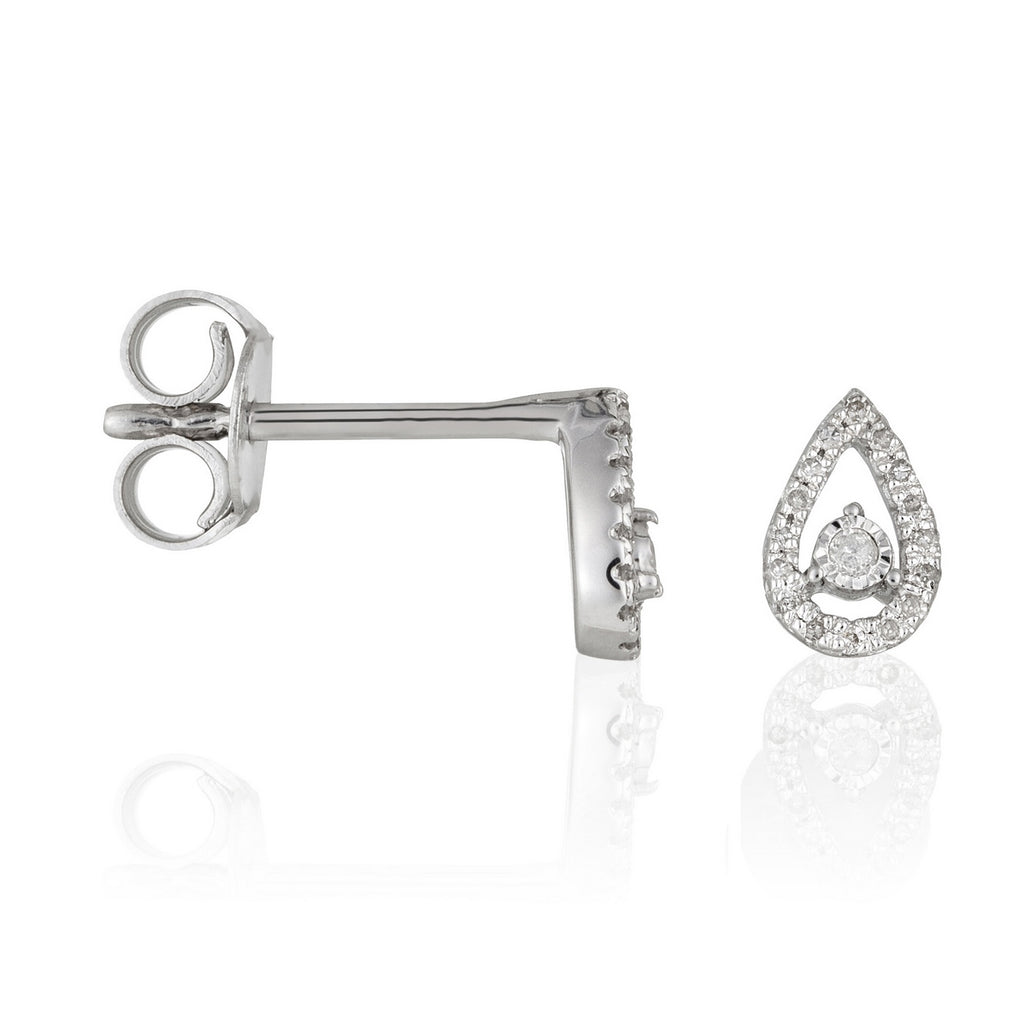 Pendientes “Naïa” Diamantes 0.08/34 – Oro Blanco 375/1000