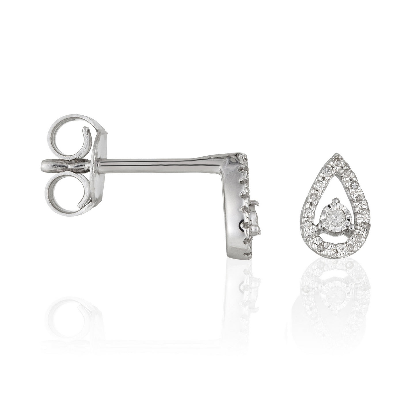 Pendientes “Naïa” Diamantes 0.08/34 – Oro Blanco 375/1000