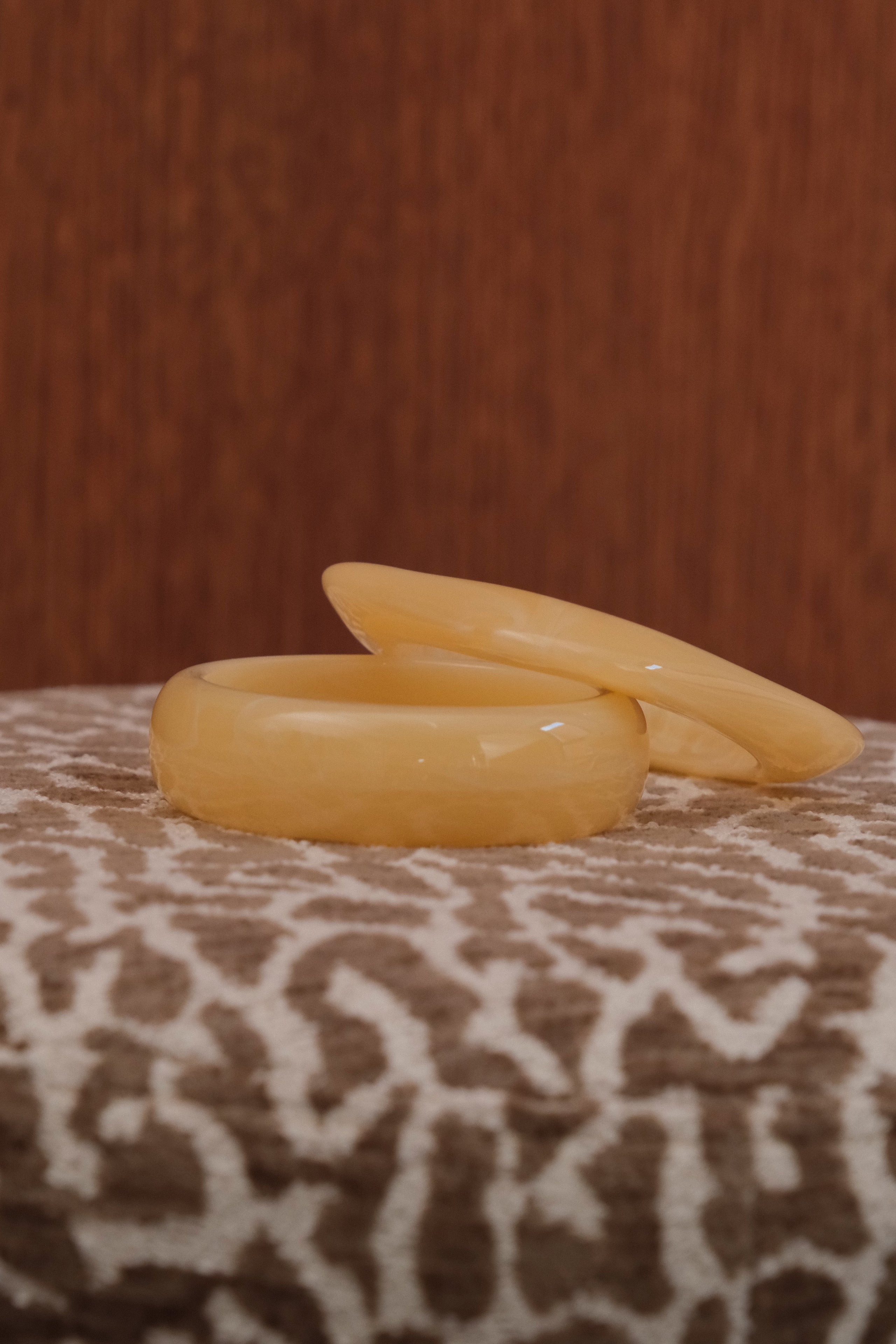 Ecru Square Resin Bangle