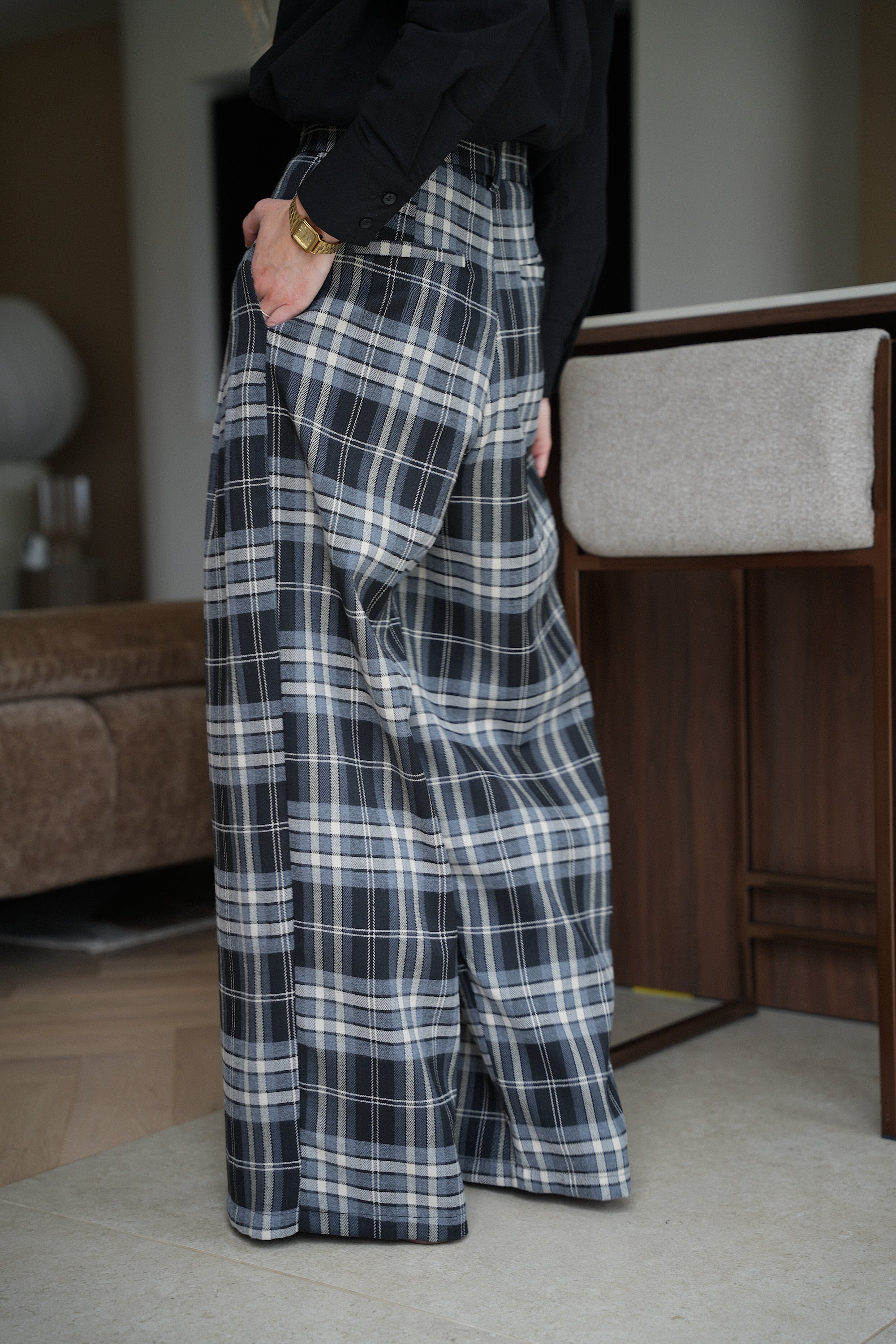 Pantalon À Carreaux Lola - Noir