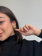 Pendientes Givenchy Vintage - Eslabones Trenzados Dorados