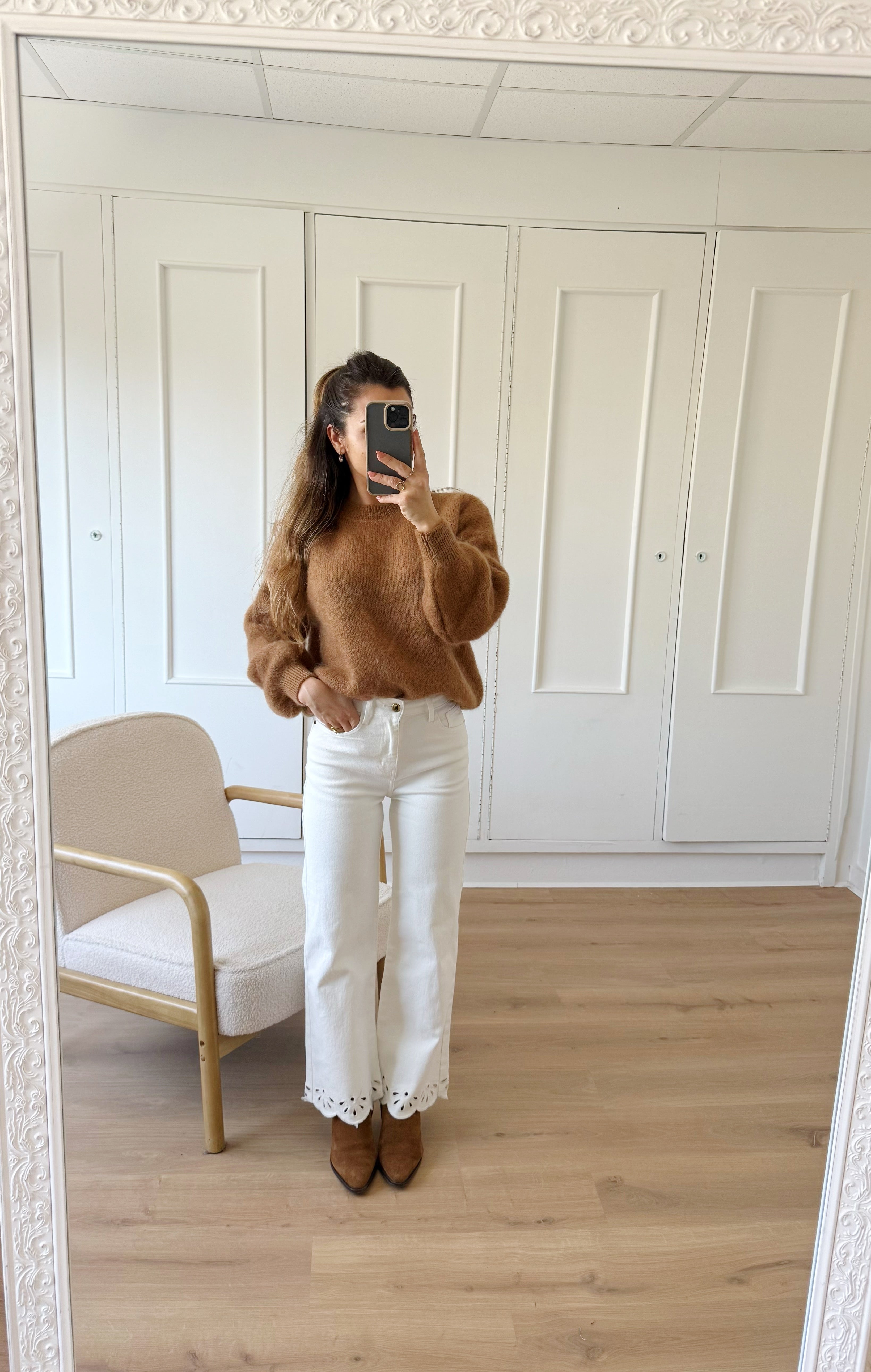 Jean cropped broderies Lola
