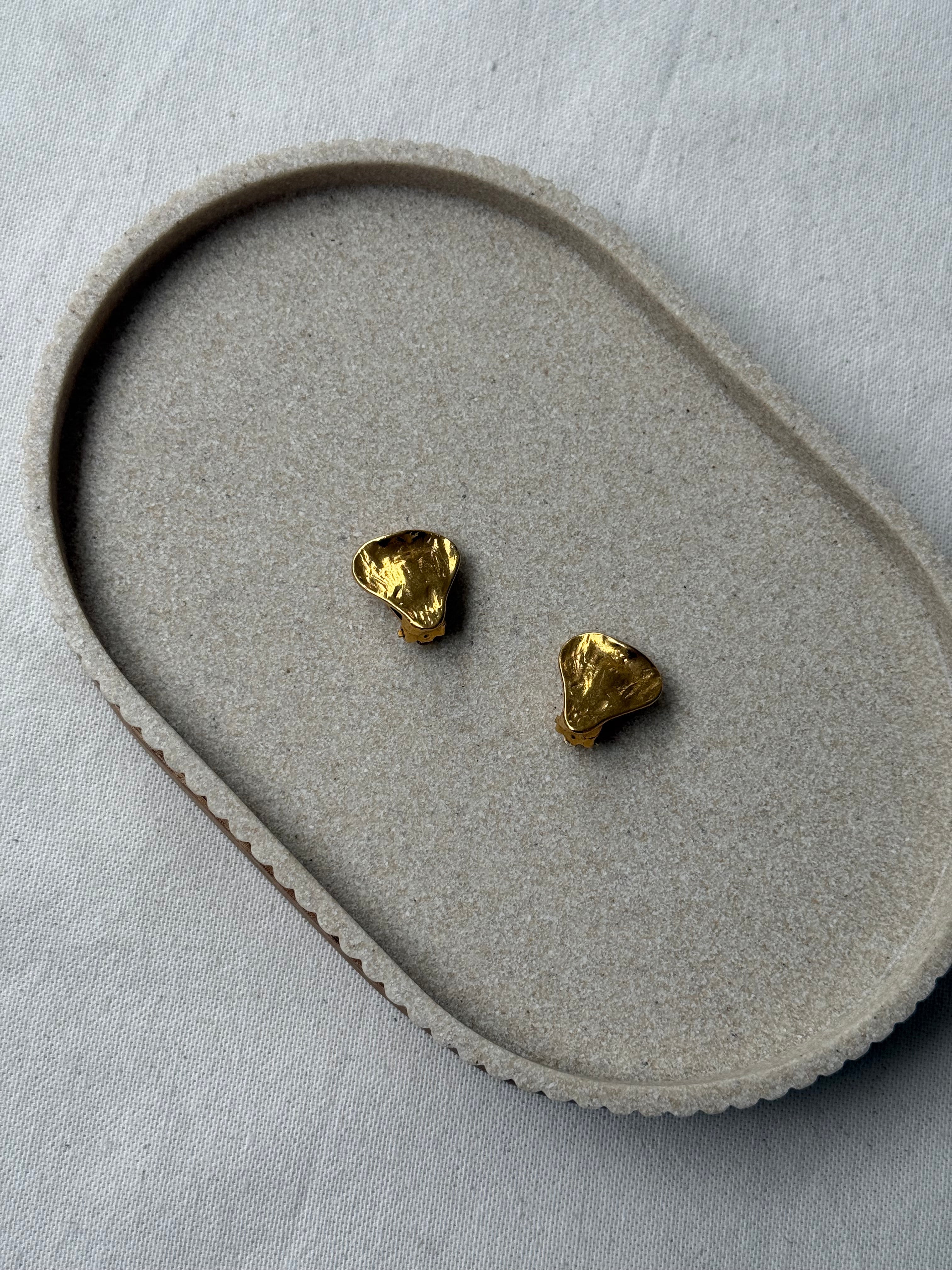 Vintage YSL Earrings - Small Gold Hearts