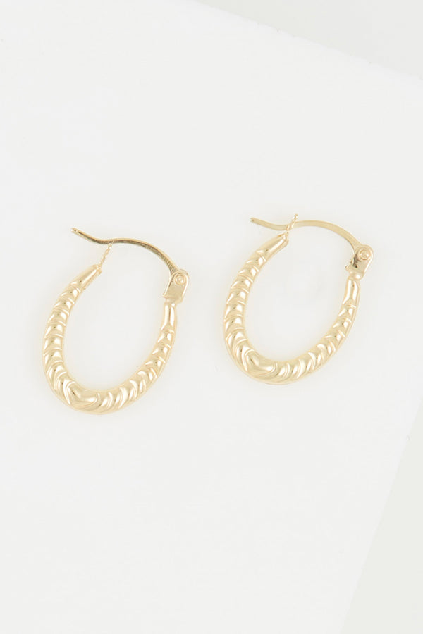 "Evin" Hoop Earrings 11Mm 375/1000 Yellow Gold