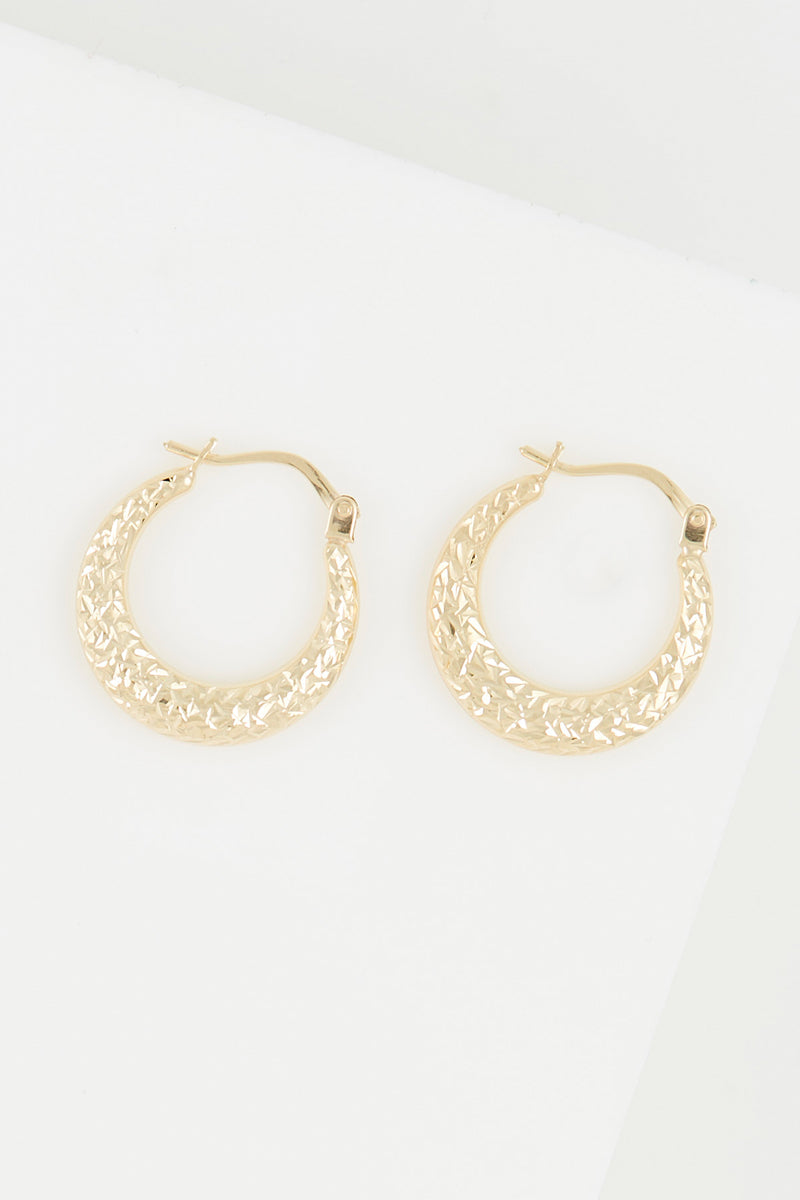 "Constance" Hoop Earrings 18Mm 375/1000 Yellow Gold
