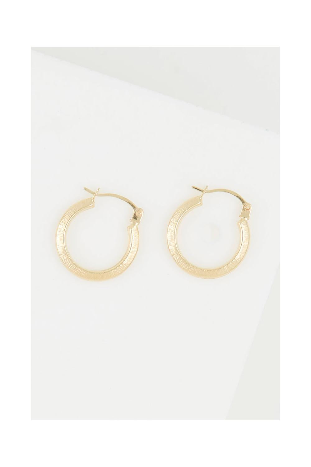 "Nina" Hoop Earrings 15Mm 375/1000 Yellow Gold