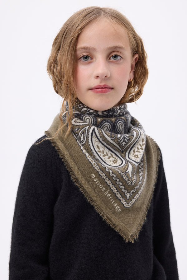Liten Bandana Efi - Khakigrön Vit - Barn