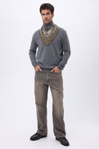 Bandana Pequeña Efi - Verde Caqui Blanco - Hombre