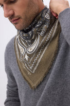 Bandana Pequeña Efi - Verde Caqui Blanco - Hombre