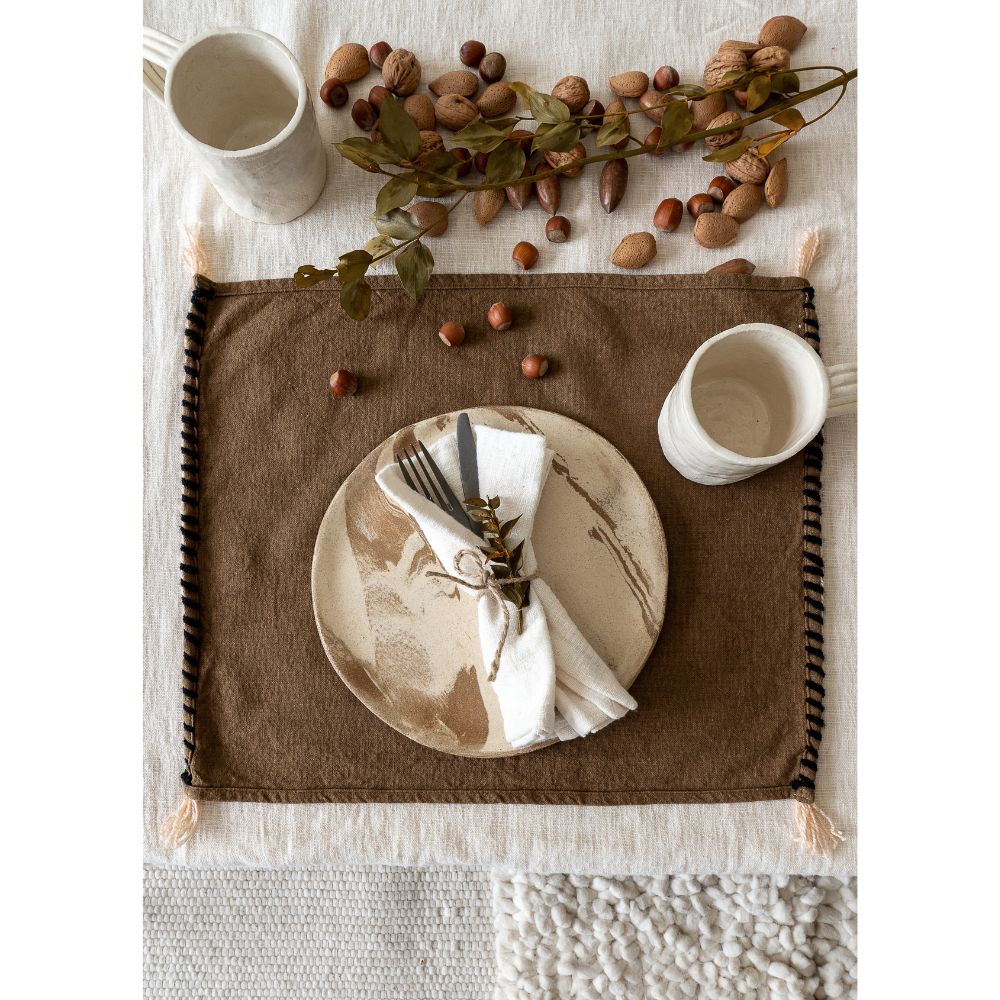 Lot De 2 Sets De Table En Coton Et Lin