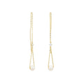 “Apollo Pearl” Earrings 375/1000 Yellow Gold And Zirconium