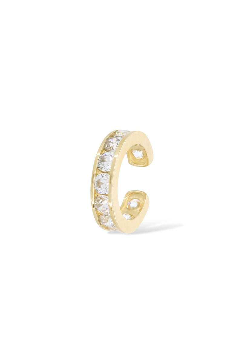 Ear Cuff Singolo per Cartilagine "Shining Ear Cuff" Oro Giallo 375/1000