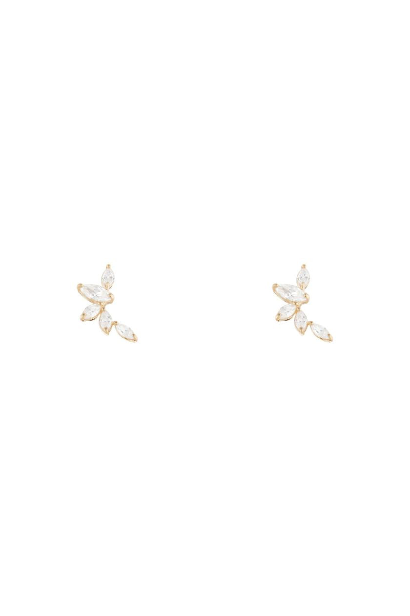 Boucles D'Oreilles "Five Petals" - Or Jaune 375/1000 Et Zirconium