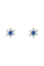 Boucle D'Oreilles "Le Messager Bleu" - Or Blanc 375/1000 Et Zirconium