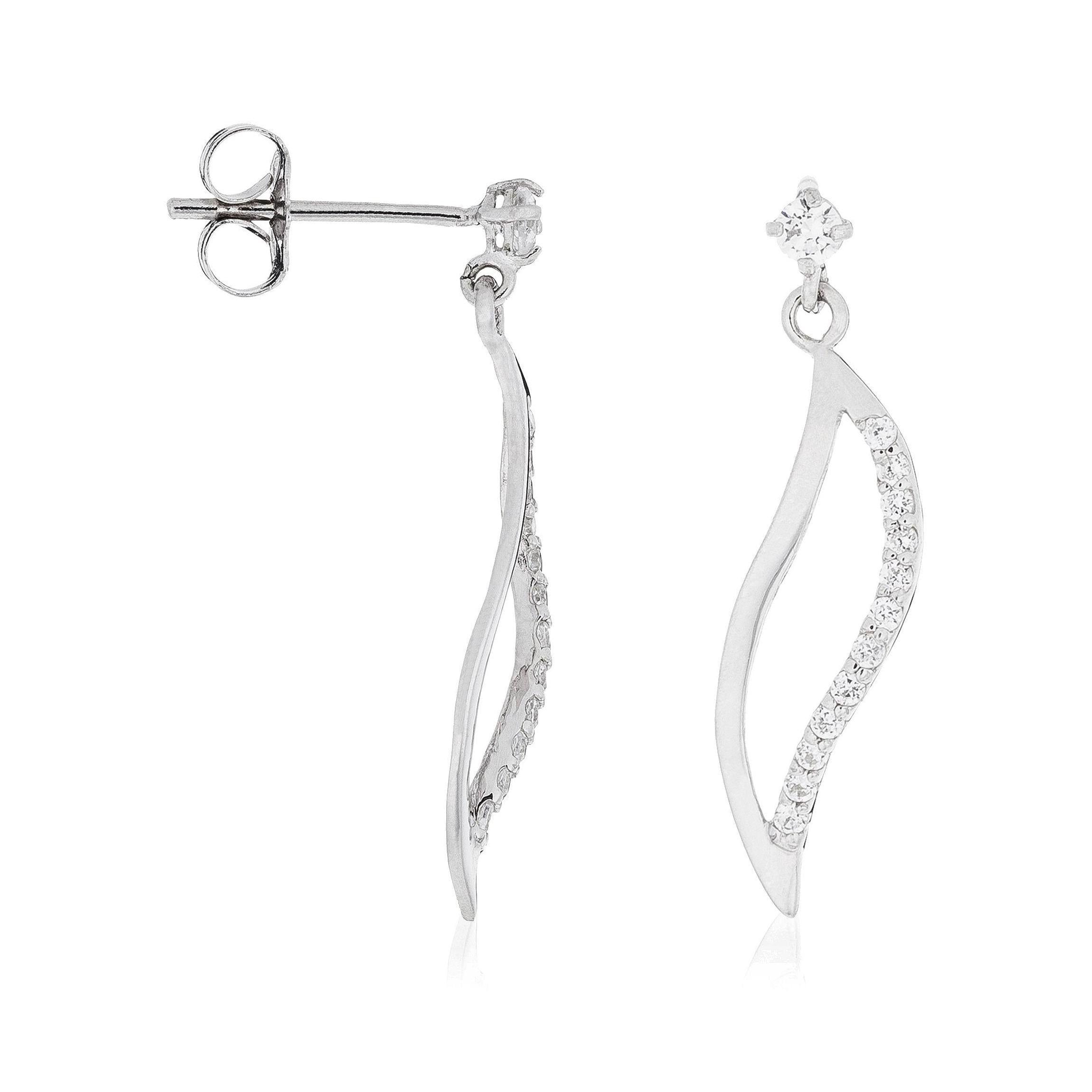 “Wave of Tenderness” Earrings 375/1000 White Gold