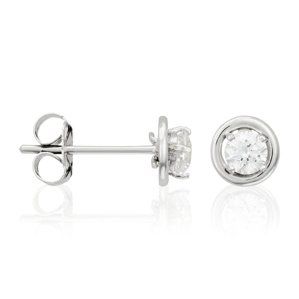 “Precious” Earrings 375/1000 White Gold And Zirconium