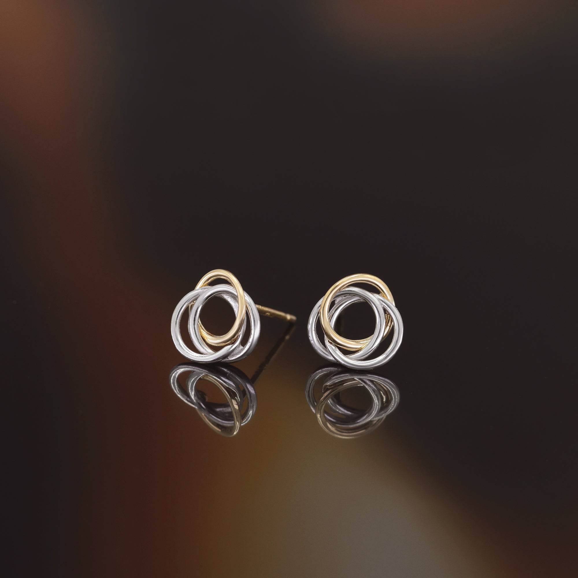 Boucles D'Oreilles "Croisade" Or Jaune Et Or Blanc 375/1000