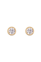 “Small Rounds 2 Mm” Earrings 375/1000 Yellow Gold And Zirconium