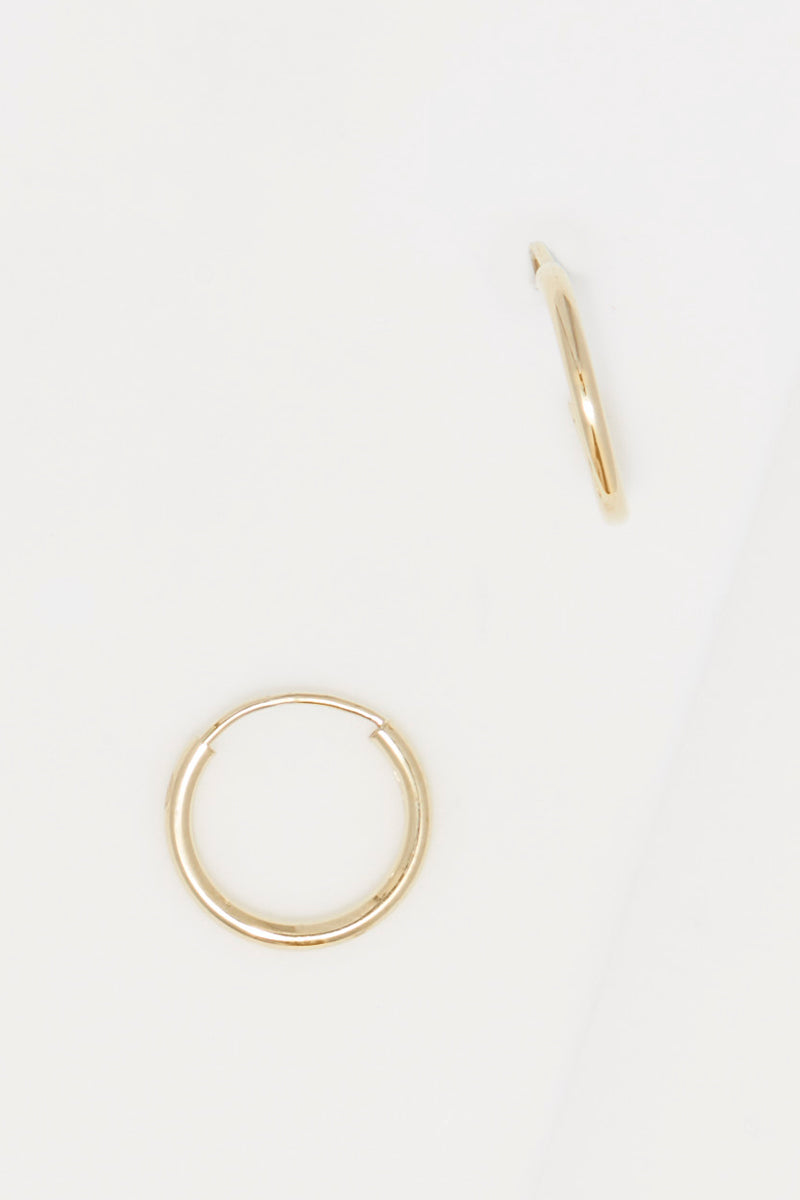Kolczyki "Créoles Simplicité 12 Mm" żółte złoto próby 375/1000