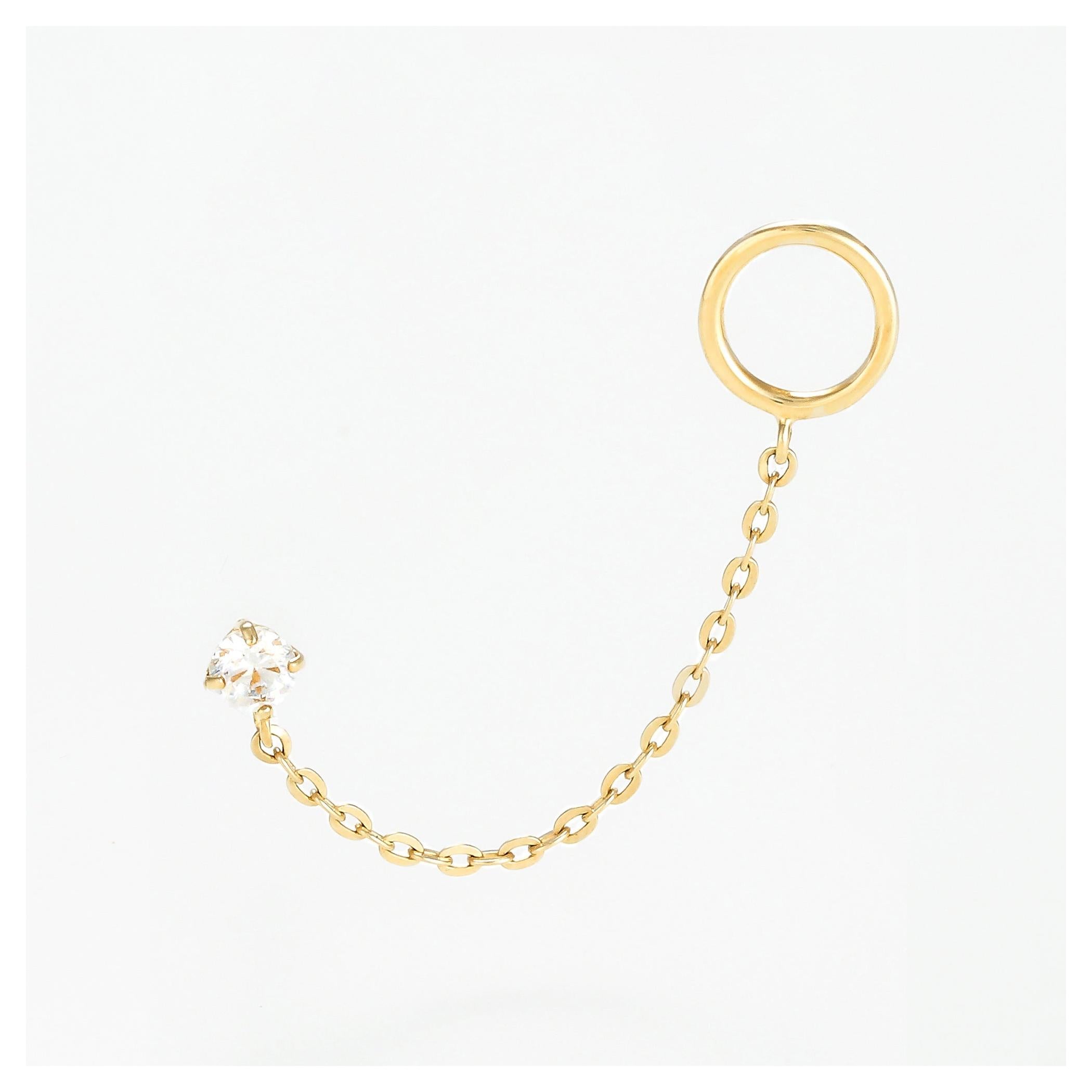 Boucle D'Oreille Unitaire "Arsol" - Or Jaune 375/1000