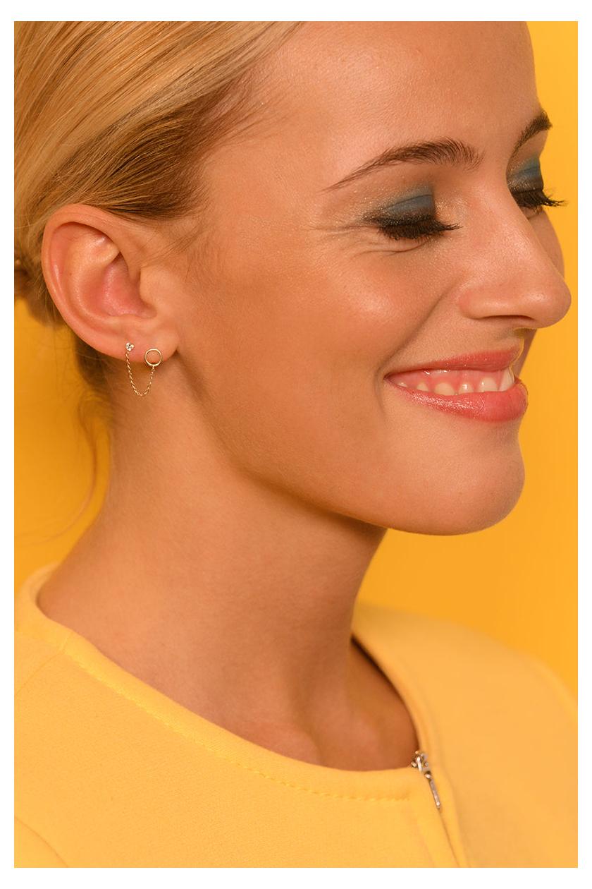 Boucle D'Oreille Unitaire "Arsol" - Or Jaune 375/1000