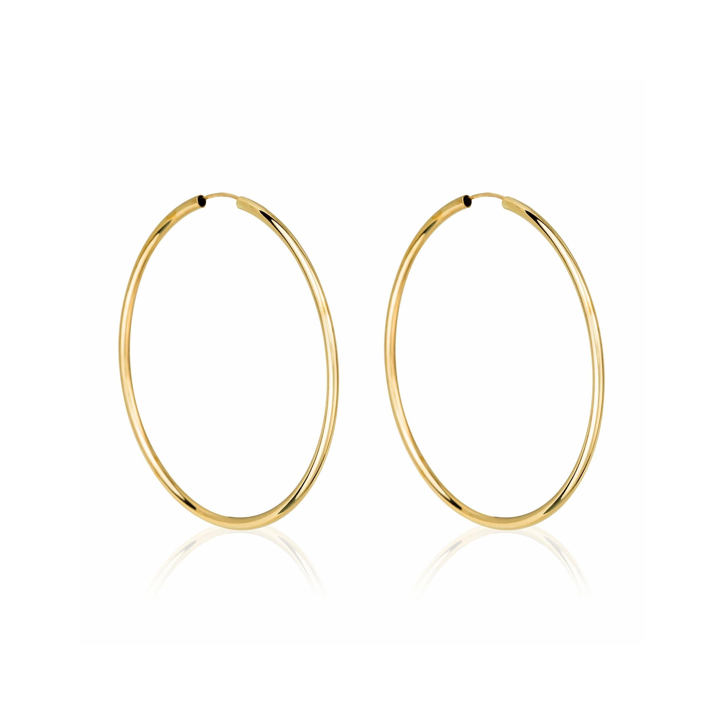“Créoles Elégance” Earrings 50 Mm 375/1000 Yellow Gold