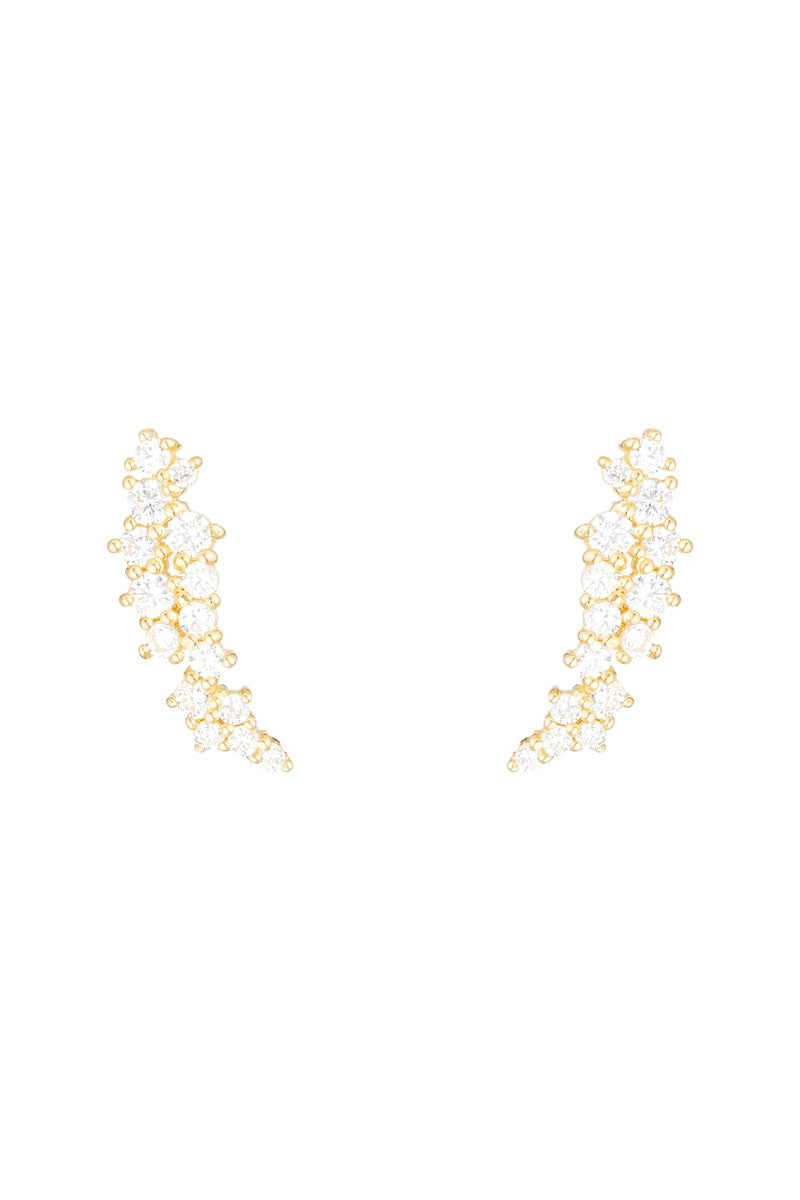 Orecchini "Fiori Scintillanti" in Oro Giallo 375/1000 e Zircone