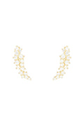 Boucles D'Oreilles "Fleurs Scintillantes" Or Jaune 375/1000 Et Zircon