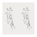 Boucle D'Oreilles "Trio De Pierre" Or Blanc 375/1000